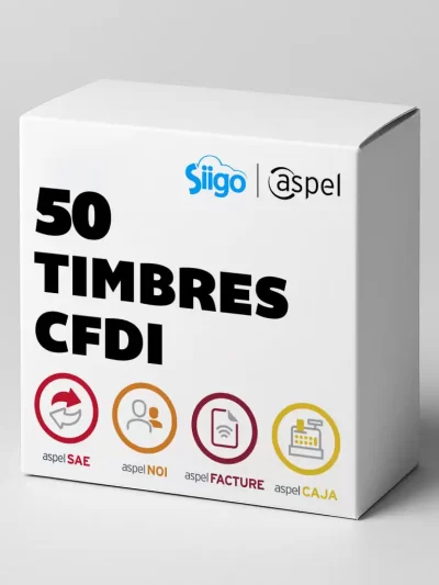 Paquete 50 Timbres CFDI para Aspel SAE, NOI y Caja | Alfa365